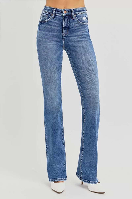 RISEN Full Size Tummy Control High Rise Straight Jeans Plus Size - Trendsi - Flyclothing LLC