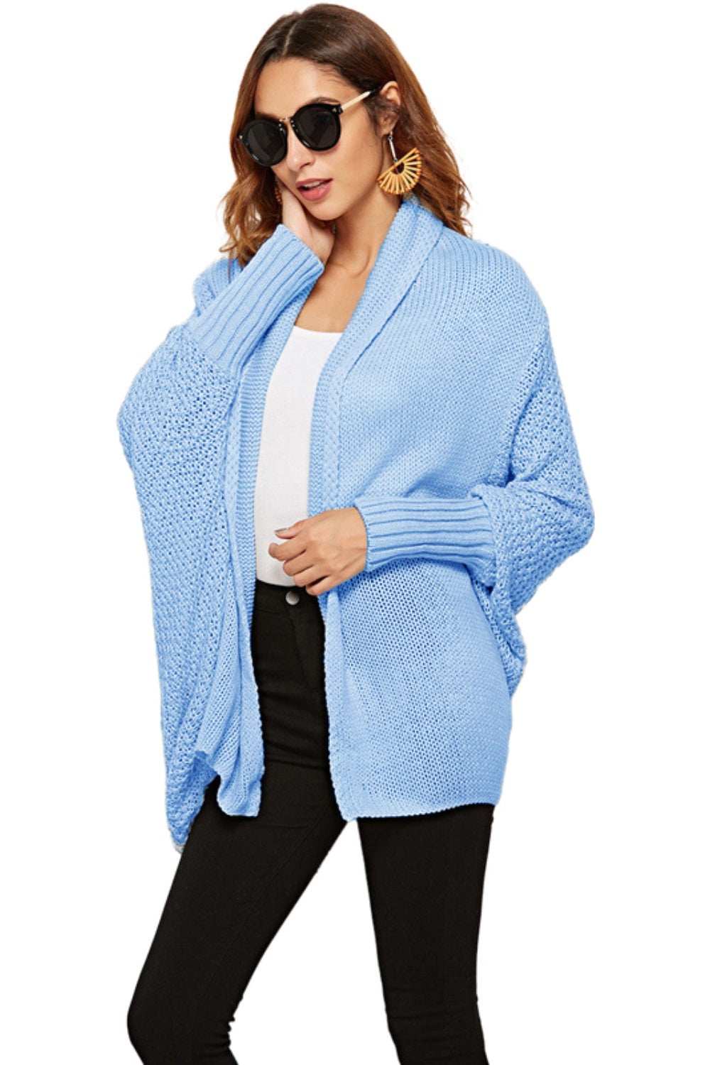 Angel Wings Open Front Batwing Sleeve Cardigan - Trendsi - Flyclothing LLC