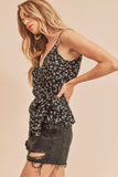 Aemi + Co Ditsy Floral Surplice Adjustable Straps Cami - Trendsi - Flyclothing LLC