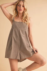 Aemi+Co Plaid Square Neck Romper - Trendsi - Flyclothing LLC
