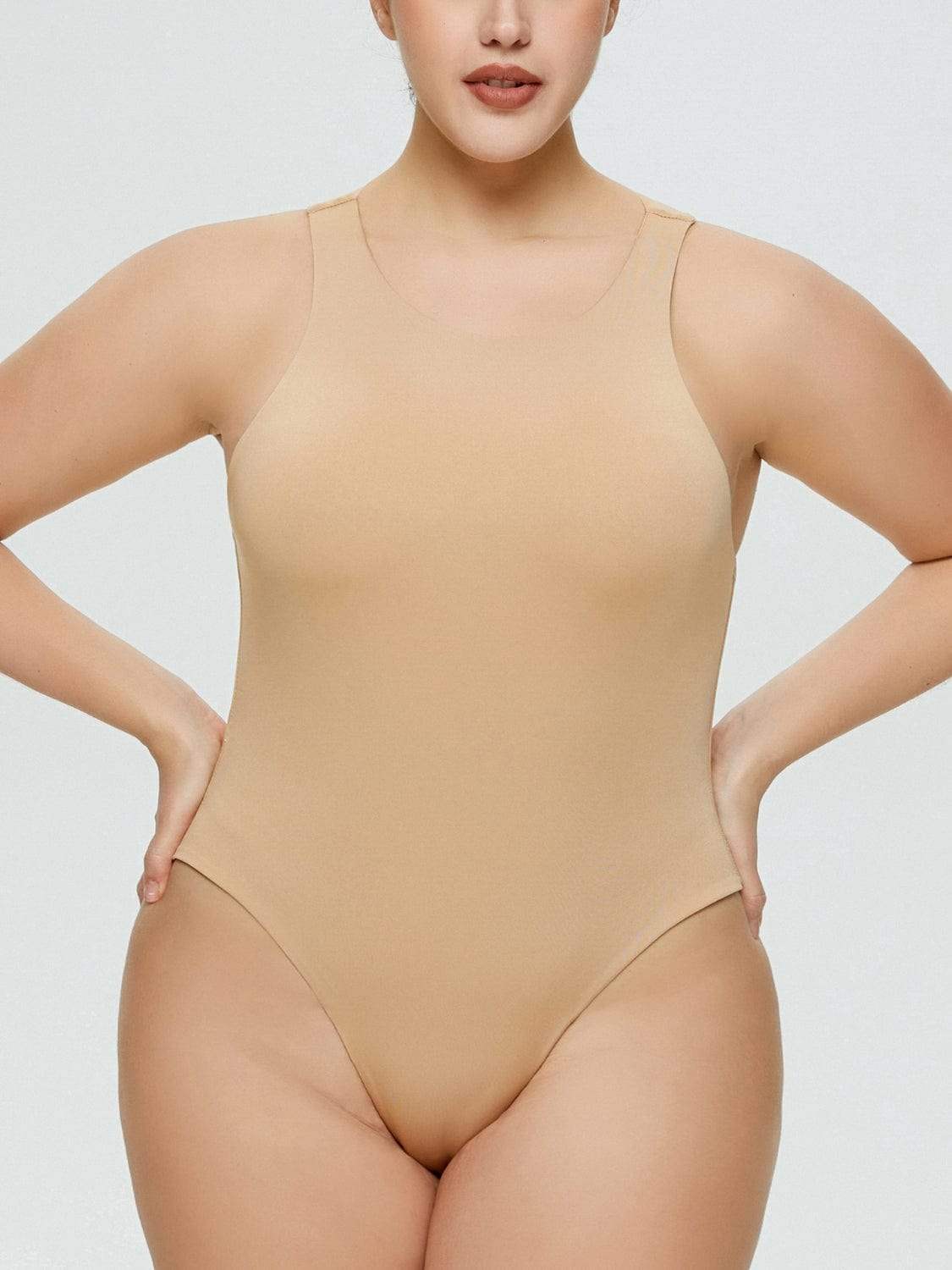 Full Size Round Neck Wide Strap Bodysuit - Trendsi - Flyclothing LLC