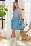 ADORA Decorative Button Sleeveless Babydoll Dress - Trendsi - Flyclothing LLC
