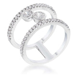 .86Ct Rhodium Plated Floating Bubbles CZ Ring - JGI - Flyclothing LLC