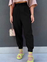 High Waist Cropped Pants - Trendsi - Flyclothing LLC