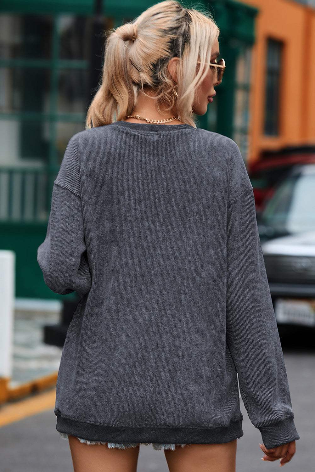 Valentine’s Day LOVE Round Neck Long Sleeve Sweatshirt - Trendsi - Flyclothing LLC