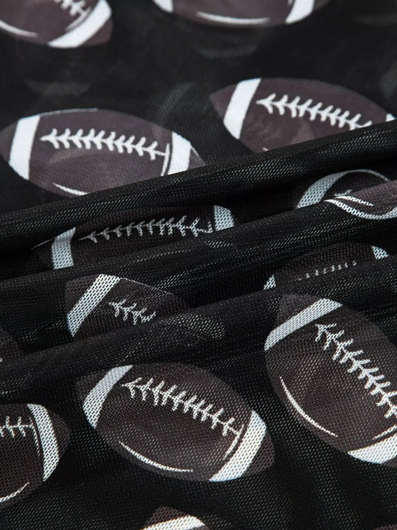Game Day Mesh Sheer Long Sleeve Top - Trendsi - Flyclothing LLC