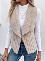 Cozy Fleece Open Front Vest Coat - Trendsi - Flyclothing LLC