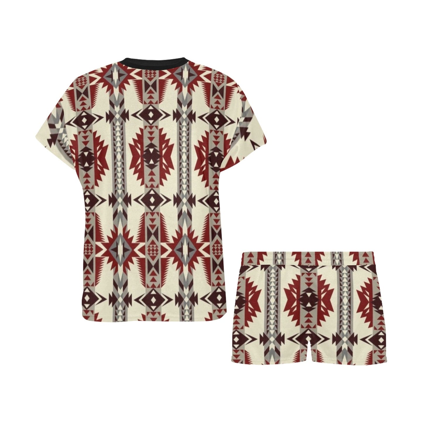 Baha Ranch Southwestern Aztec Pajama Top Short Set