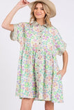 SAGE+FIG Floral Babydoll Short Sleeves Dress - Trendsi
