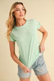 Aemi + Co Lettuce Edge Round Neck Short Sleeve T-Shirt - Trendsi