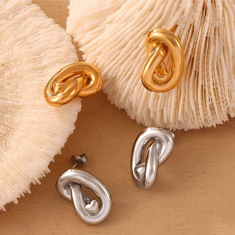 Titanium Steel Knot Stud Earrings - Trendsi - Flyclothing LLC