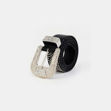 Studded Rhinestone PU Leather Belt - Trendsi