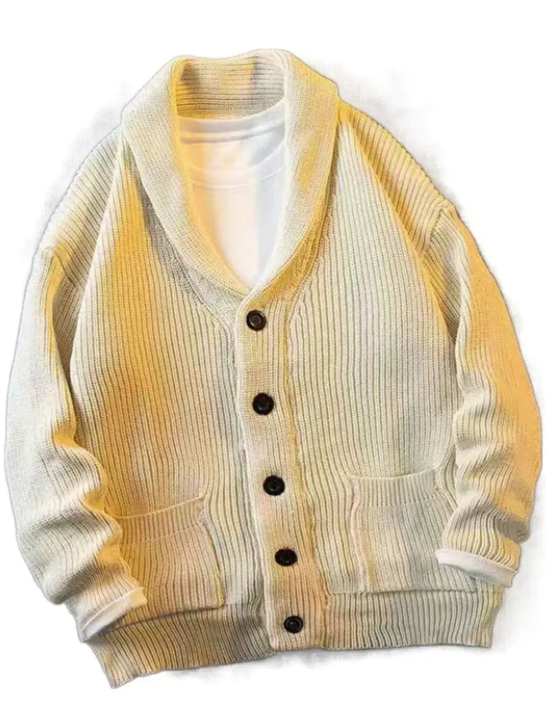 Men's Plus Size Button Down Long Sleeve Cardigan - Trendsi - Flyclothing LLC