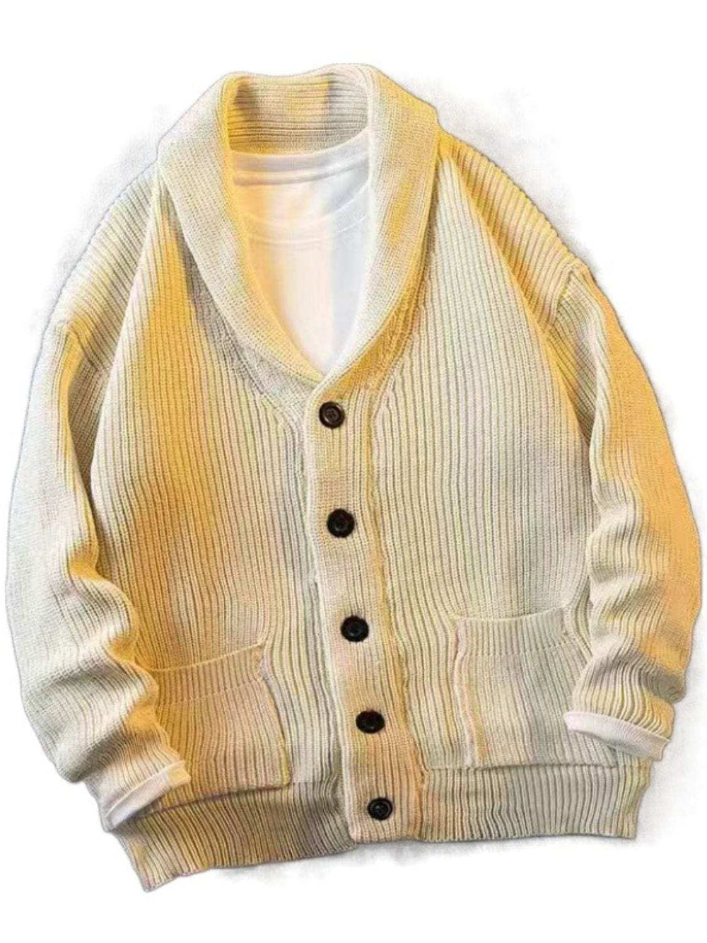 Men's Plus Size Button Down Long Sleeve Cardigan - Trendsi - Flyclothing LLC