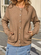 Casual Button-Down Knit Cardigan - Trendsi - Flyclothing LLC