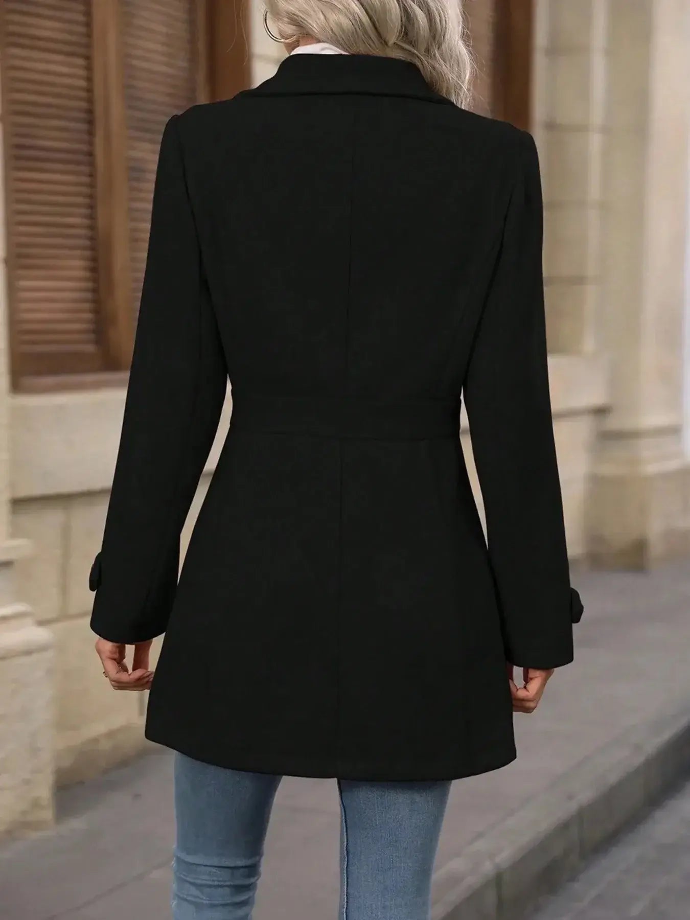 Button Up Long Sleeve Coat - Trendsi - Flyclothing LLC