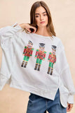 BiBi Christmas Sequin Nutcrackers Embroidery Sweatshirt - Trendsi - Flyclothing LLC