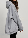 Pocketed Dropped Shoulder Long Sleeve Hoodie - Trendsi