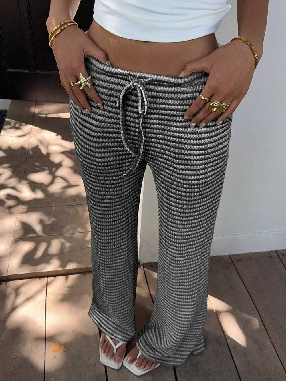 Drawstring Wide Leg Pants - Trendsi - Flyclothing LLC