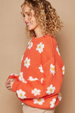 POL Daisy Pattern Drop Shoulder Sweater - Trendsi