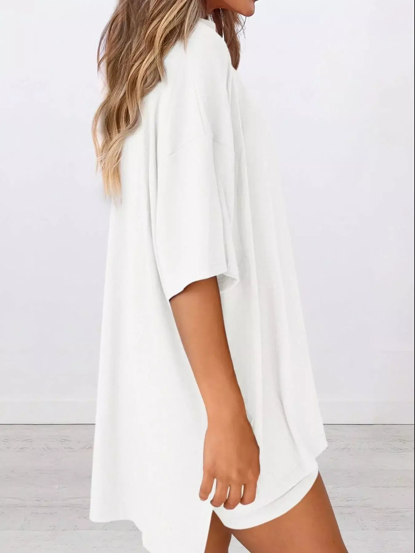Full Size Half Sleeve T-Shirt and Shorts Set Plus Size - Trendsi - Flyclothing LLC