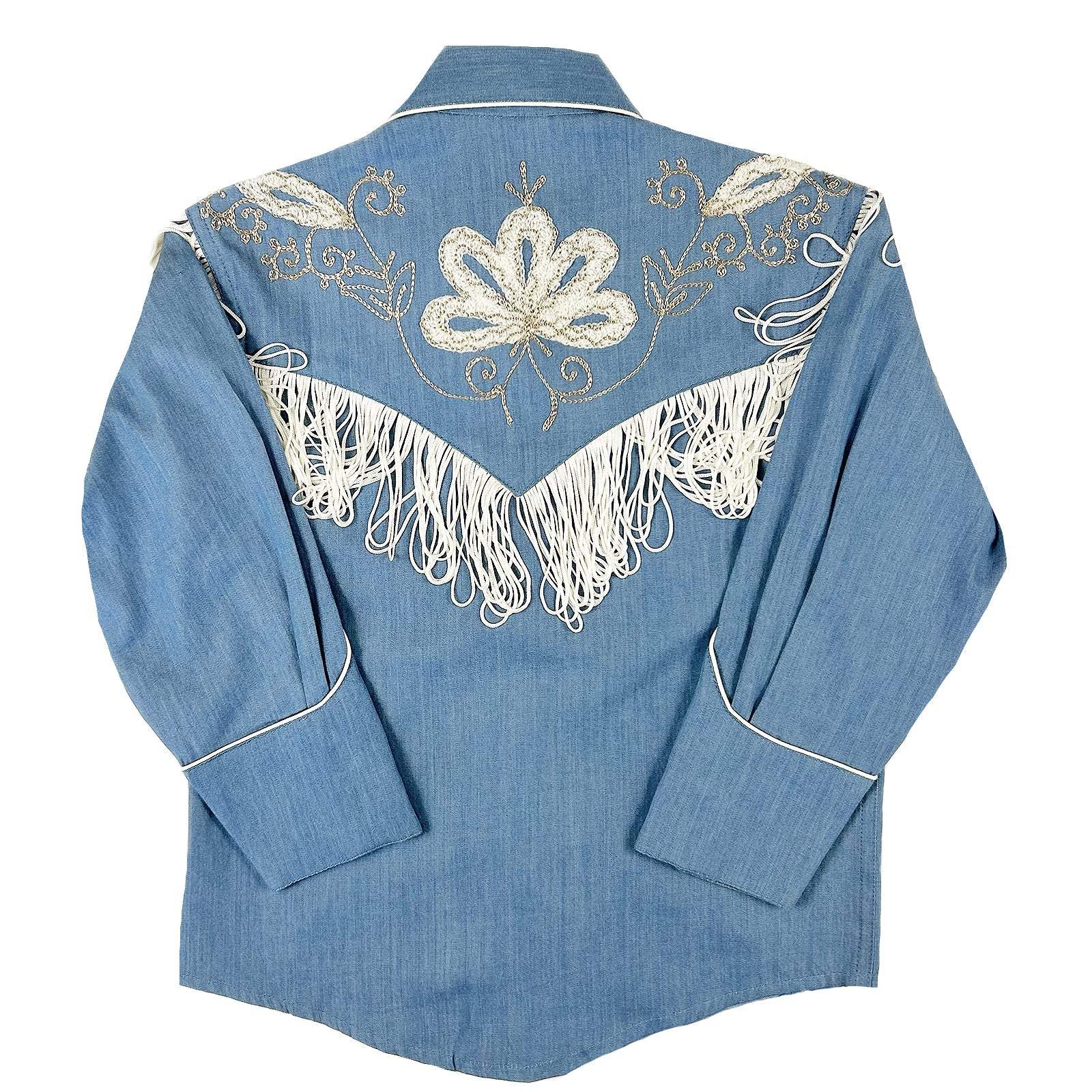 Rockmont Clothing Kid's Embroidered Vintage Fringe Denim Western Shirt - Rockmount Clothing - Flyclothing LLC