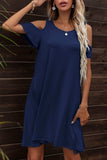 Floral Round Neck Cold-Shoulder Dress - Trendsi - Flyclothing LLC