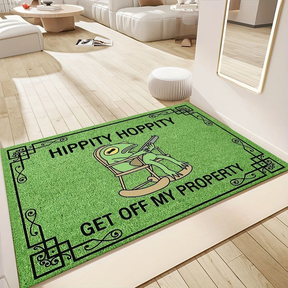 Frog Rocking Chair Funny Personalized Non-Slip Flannel Floor Mat
