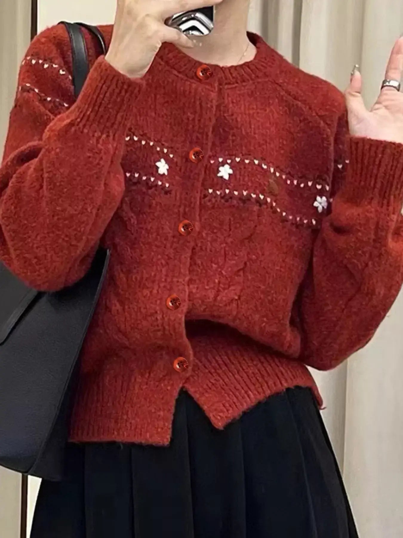 Cable Knit Button Up Cardigan - Trendsi - Flyclothing LLC