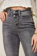 Judy Blue Full Size Button Fly High Waist Cuffed Capris - Trendsi - Flyclothing LLC