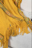 Fringe Half Sleeve Hooded Poncho - Trendsi