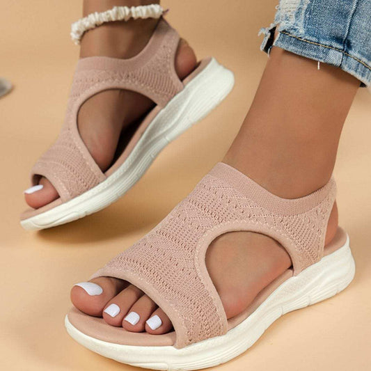 Peep Toe Solid Color Sandals - Trendsi - Flyclothing LLC
