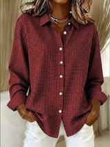 Full Size Plaid Button Up Long Sleeve Shirt Plus Size - Trendsi - Flyclothing LLC