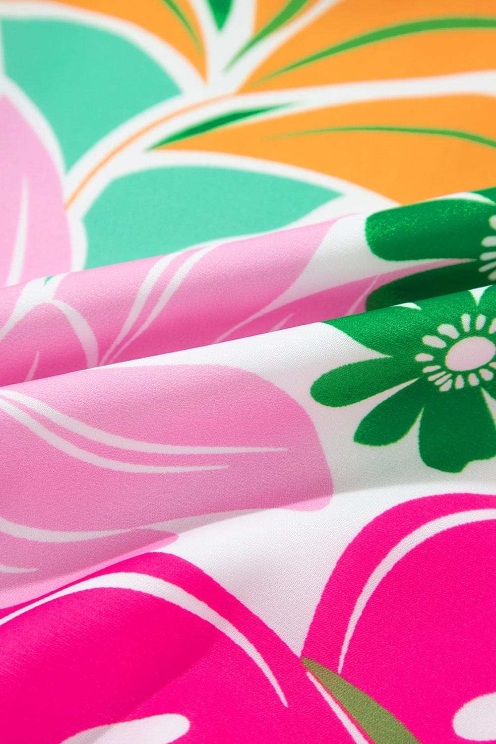 Printed Tie Waist Lantern Sleeve Mini Dress - Trendsi - Flyclothing LLC