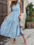 Notched Sleeveless Maxi Tank Dress - Trendsi