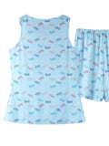 Printed Round Neck Top and Shorts Lounge Set - Trendsi - Flyclothing LLC