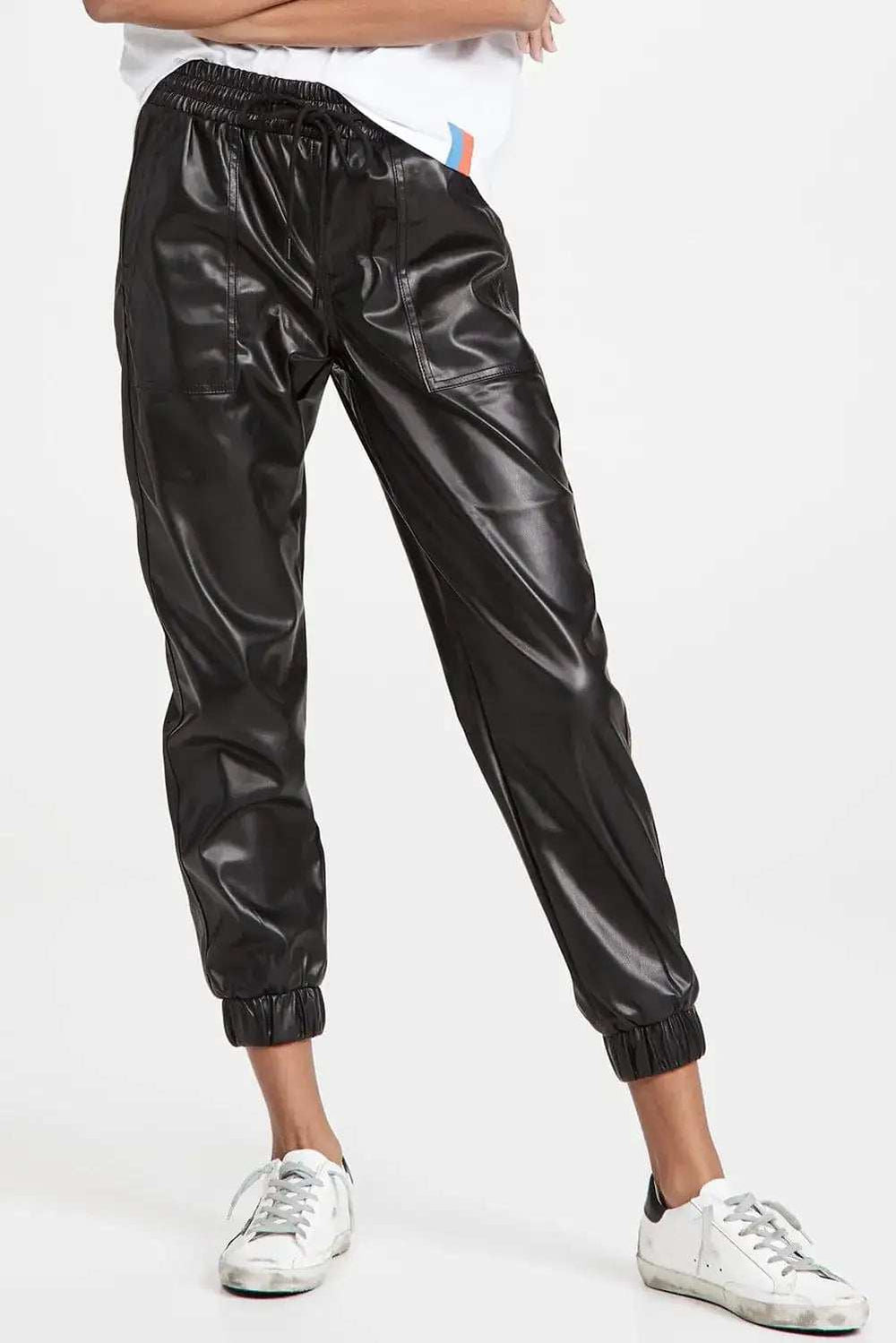 Drawstring PU Leather Pants with Pockets - Trendsi - Flyclothing LLC