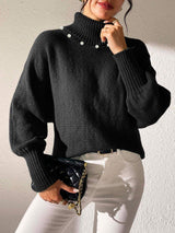 Turtleneck Long Sleeve Sweater - Trendsi - Flyclothing LLC
