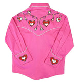 Rockmount Ranch Wear kids embroidered heart western shirt 8754 pink sml - Rockmount Clothing - Flyclothing LLC