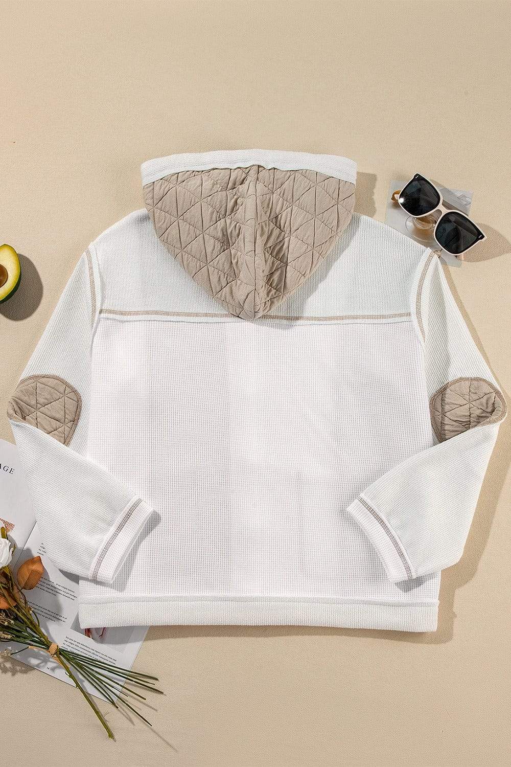Drawstring Color Block Long Sleeve Jacket - Trendsi - Flyclothing LLC