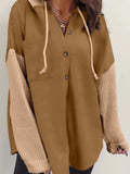 Drawstring Button Front Hoodie - Trendsi - Flyclothing LLC