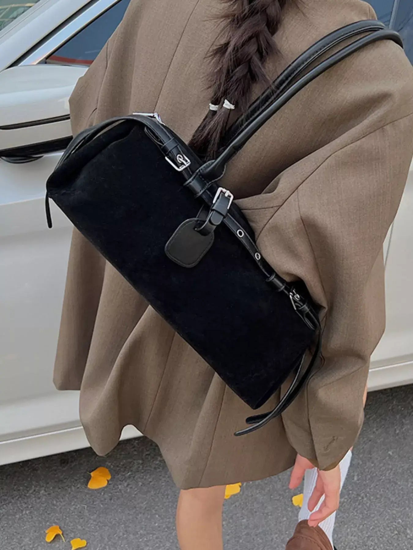 Buckle Decor Shoulder Bag - Trendsi - Flyclothing LLC