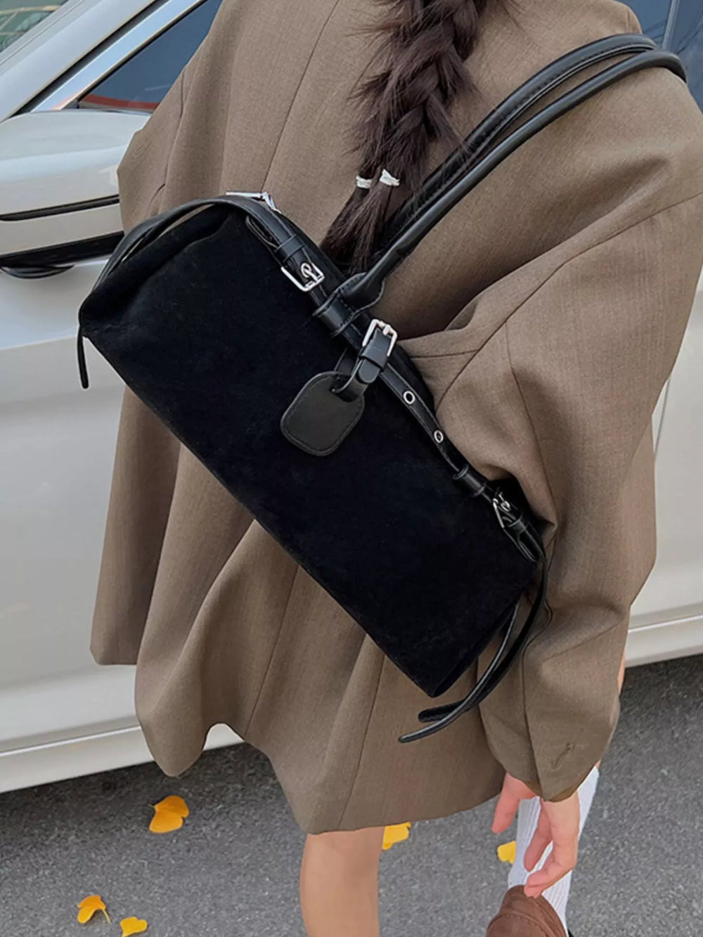 Buckle Decor Shoulder Bag - Trendsi - Flyclothing LLC