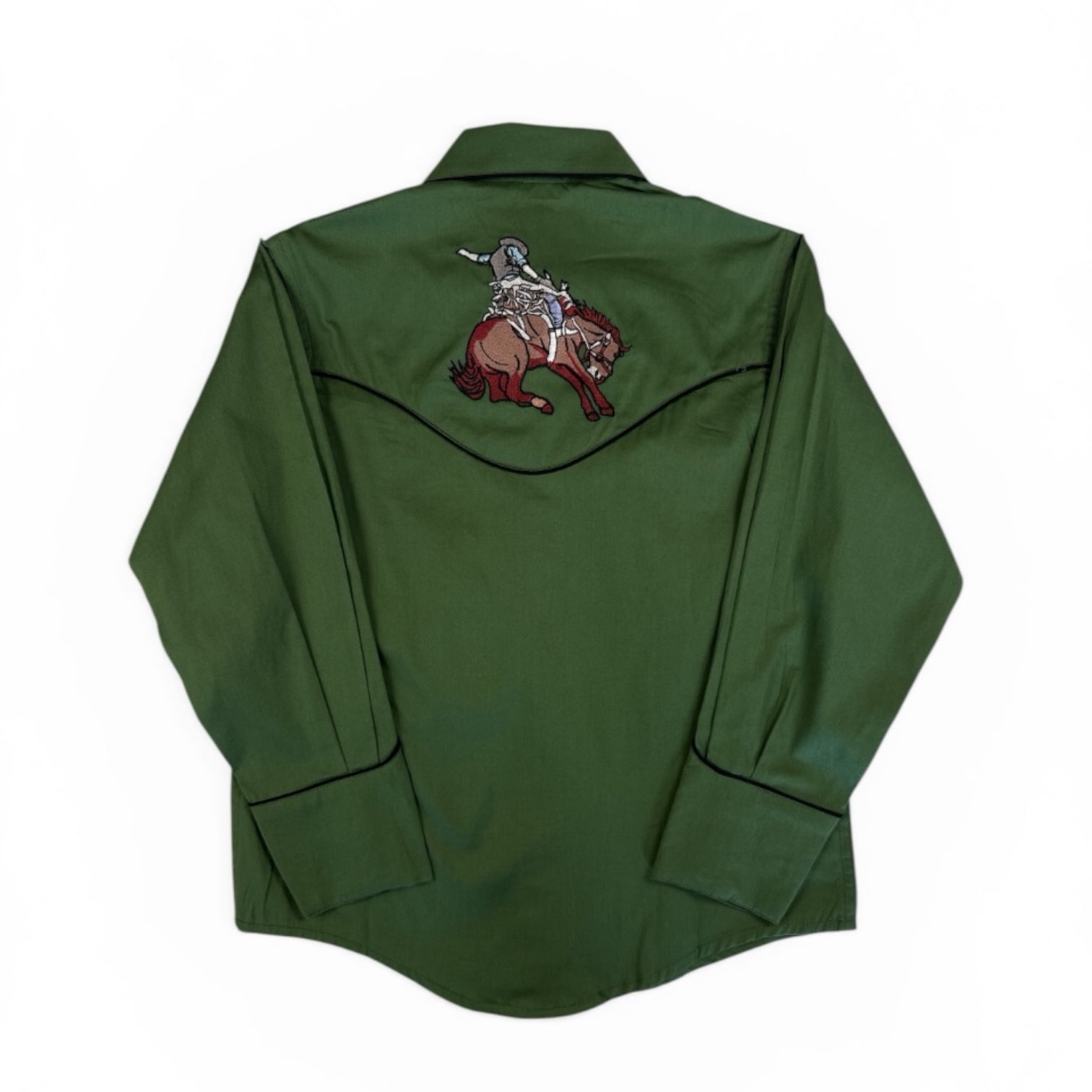 Rockmount Ranch Wear Kid's Green Iconic Bronc Embroidered Western Shirt - Rockmount Clothing - Flyclothing LLC