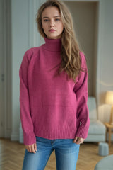 Ribbed Turtleneck Raglan Sleeve Sweater - Trendsi