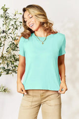 Basic Bae Bamboo Full Size Round Neck Short Sleeve T-Shirt Plus Size - Trendsi - Flyclothing LLC