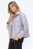 How Dare U Drawstring Hem PU Leather Zip Up Jacket - Trendsi - Flyclothing LLC