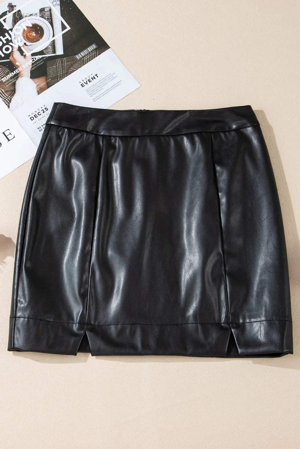 PU Leather Mini Skirt - Trendsi - Flyclothing LLC