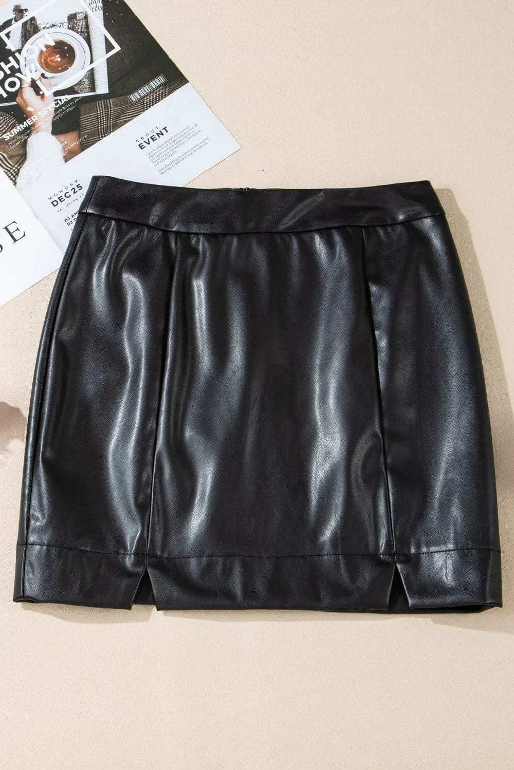 PU Leather Mini Skirt - Trendsi - Flyclothing LLC