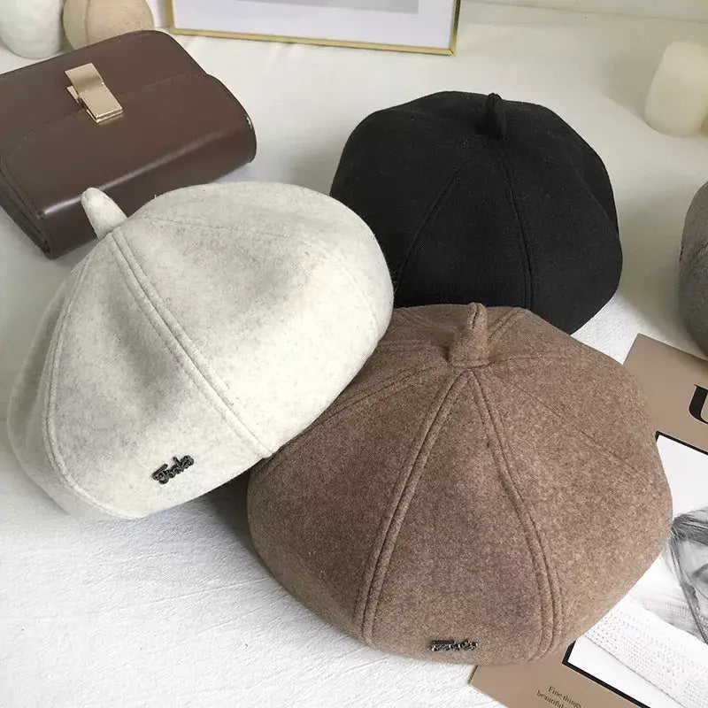 Solid Color Beret Hat - Trendsi - Flyclothing LLC